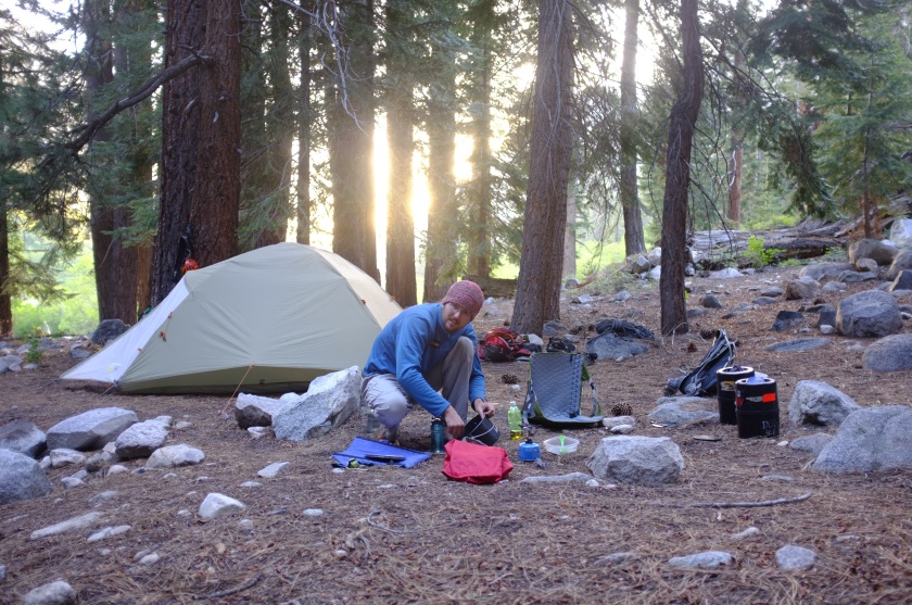 We got in to another great campsite, this time a base camp to Charlotte's Dome. Here is Kevin, chef extraordinaire, at the stove.